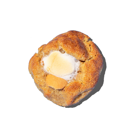 banana cookie on a white background