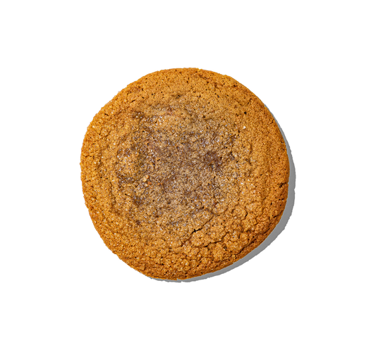 Brown cookie on a white background