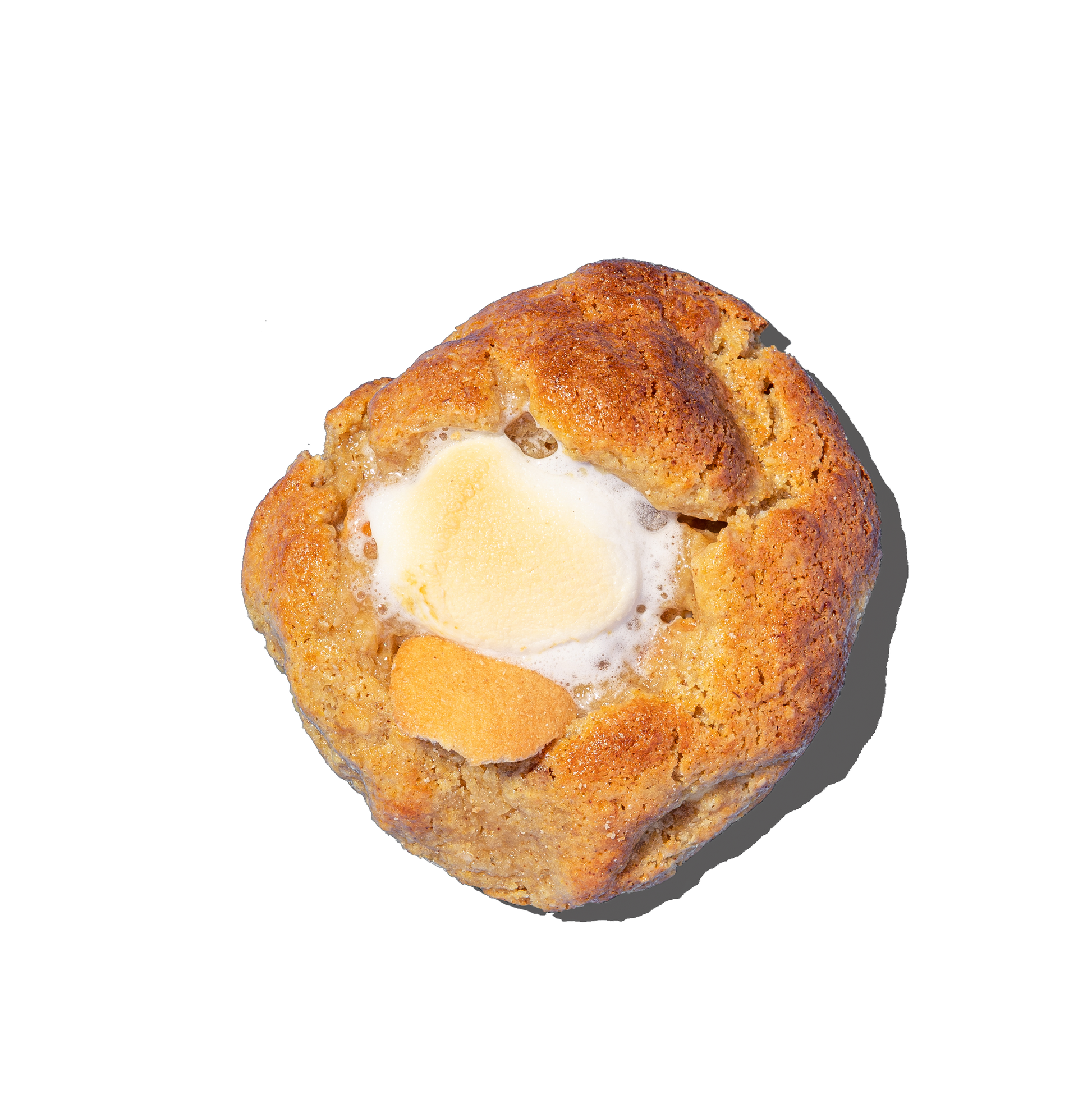 banana cookie on a white background