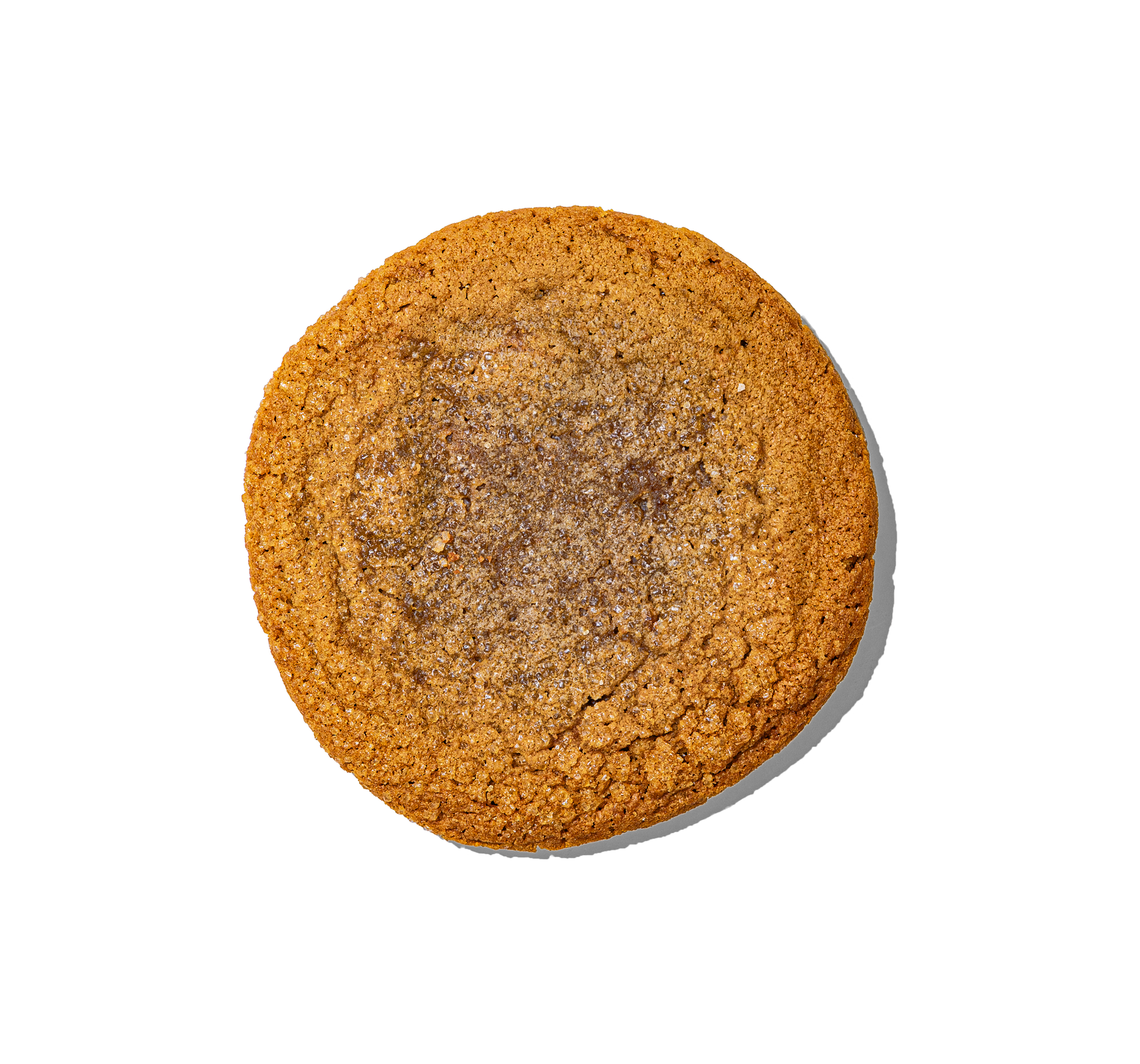 Brown cookie on a white background