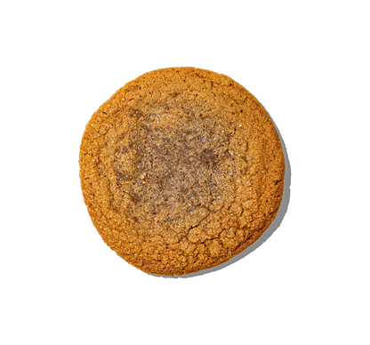 Brown cookie on a white background